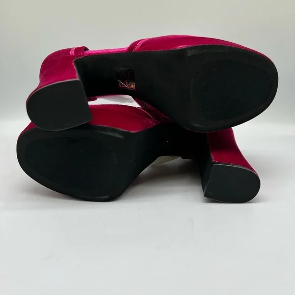 Jeffrey Campbell Low Down Platform Fuchsia Velvet - Picture 8 of 15